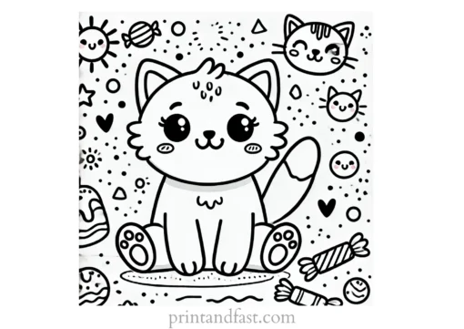 cat coloring page for kids