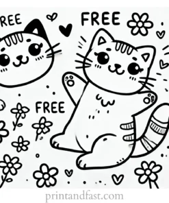 cat coloring page free