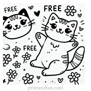 cat coloring page free