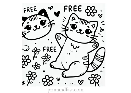 cat coloring page free