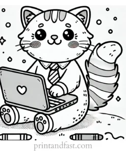 cat coloring page online