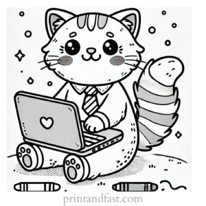 cat coloring page online