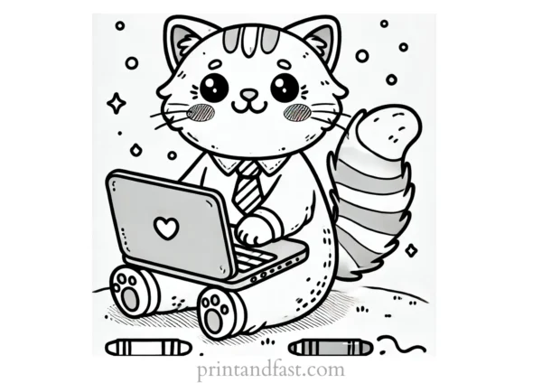 cat coloring page online