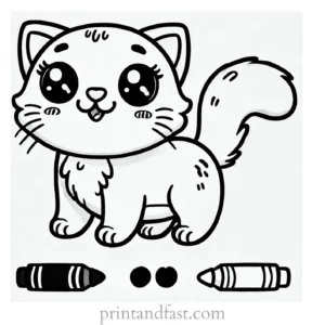 cat coloring page to print