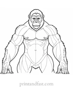 challenging Gorilla Coloring Page