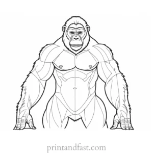 challenging Gorilla Coloring Page