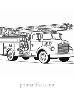 challenging fire truck coloring page