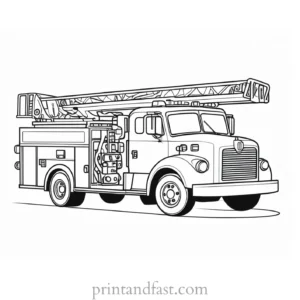 challenging fire truck coloring page