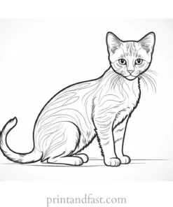 challenging kitten coloring page