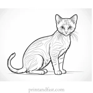 challenging kitten coloring page