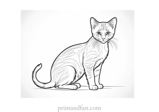 challenging kitten coloring page