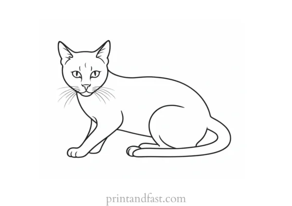 challenging kitty coloring page