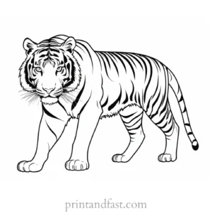 challenging tiger coloring page