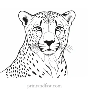 cheetah coloring page simple