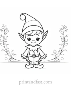 christmas elf coloring page