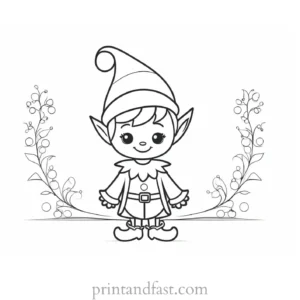 christmas elf coloring page