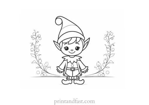 christmas elf coloring page