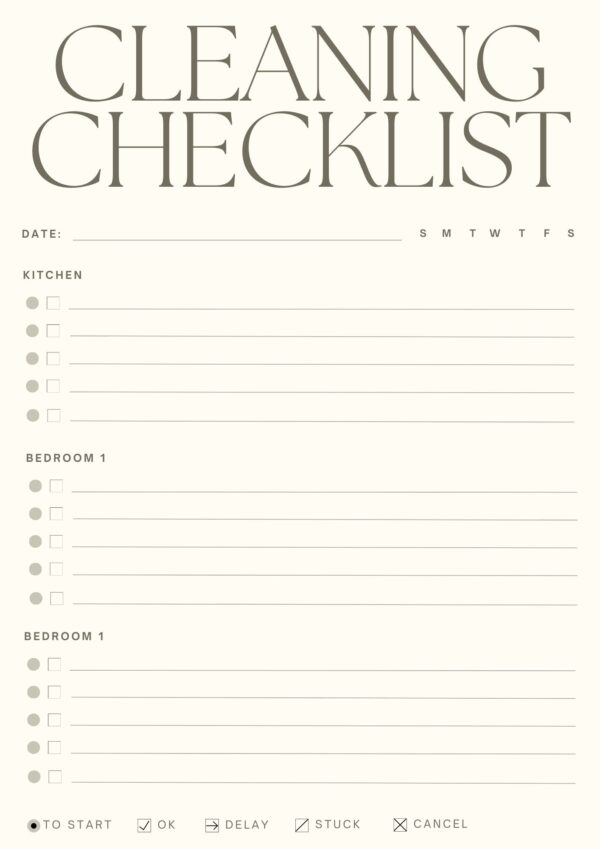 cleaning checklist 1