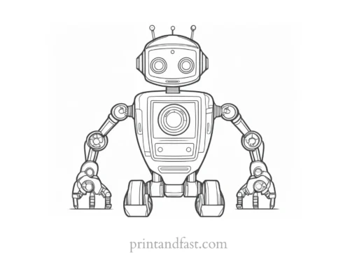 colorful robot coloring page