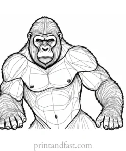 complex Gorilla Coloring Page