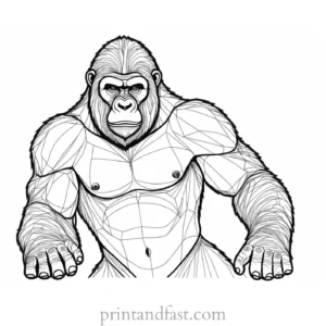 complex Gorilla Coloring Page