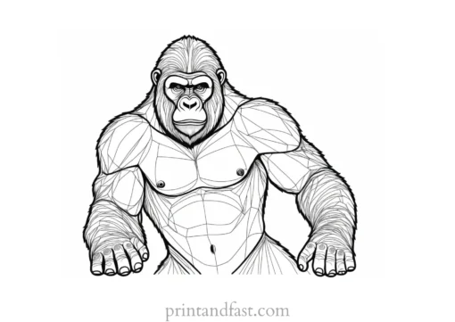 complex Gorilla Coloring Page