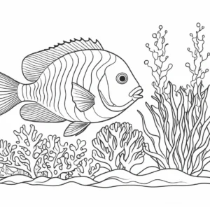 coral reef fish coloring page