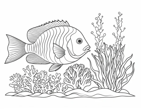 coral reef fish coloring page