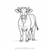 cow coloring page cartoon