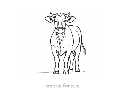 cow coloring page cartoon