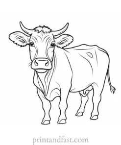 cow coloring page cute