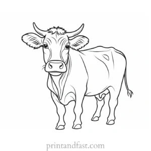 cow coloring page cute