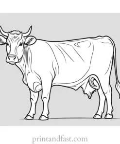 cow coloring page detailed