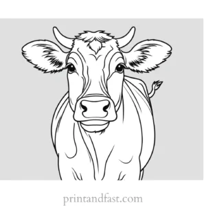 cow coloring page easy