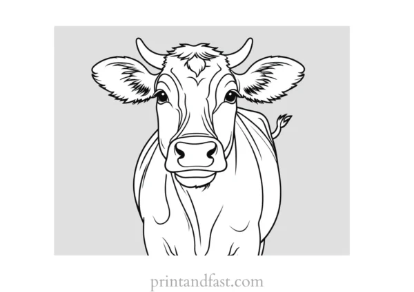 cow coloring page easy