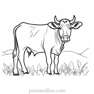 cow coloring page farm