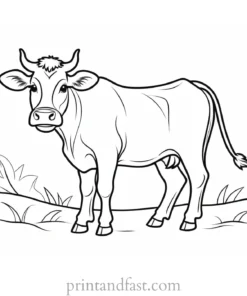 cow coloring page for kids