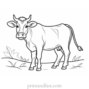 cow coloring page for kids