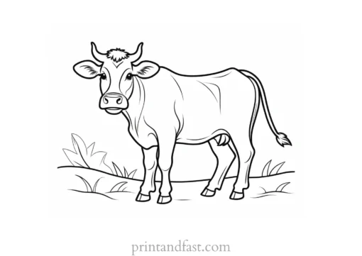 cow coloring page for kids