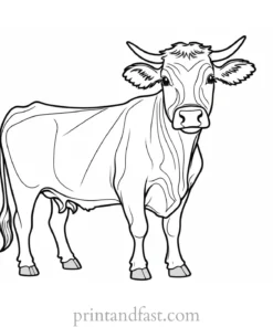 cow coloring page printable