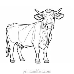 cow coloring page printable