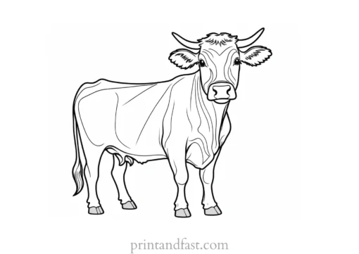 cow coloring page printable