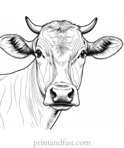 cow coloring page realistic