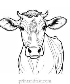 cow coloring page simple