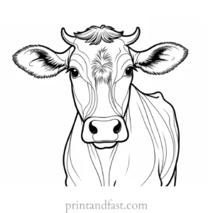 cow coloring page simple