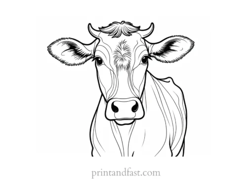 cow coloring page simple