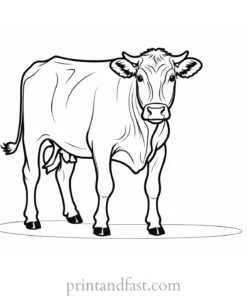 cow coloring page with calf