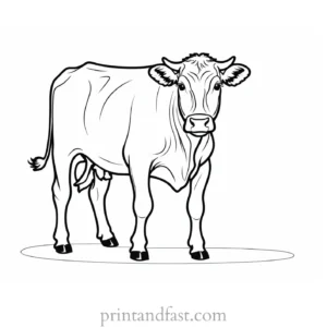 cow coloring page with calf