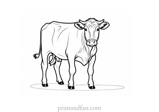 cow coloring page with calf