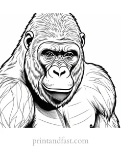 creative Gorilla Coloring Page